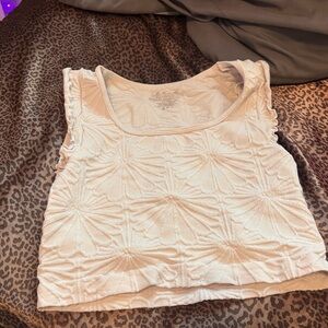 A white flower crop top size small